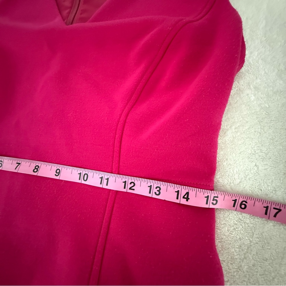 Elie Tahari Women's Fuchsia Camellia V-Neck Fit-and-Flare Dress (Size 8) - Picture 10 of 12
